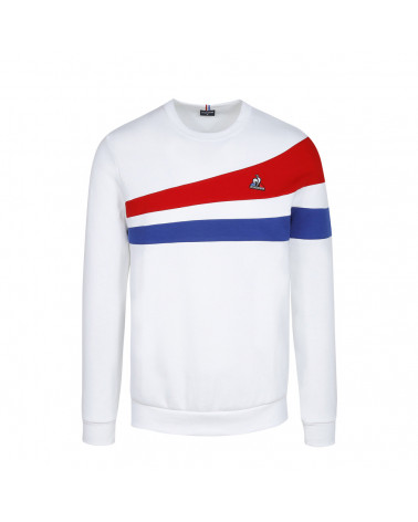 relais sokken Strippen Sweatshirt Tricolore Blanc Le Coq Sportif 2021- Boutique en ligne Ô Rugby
